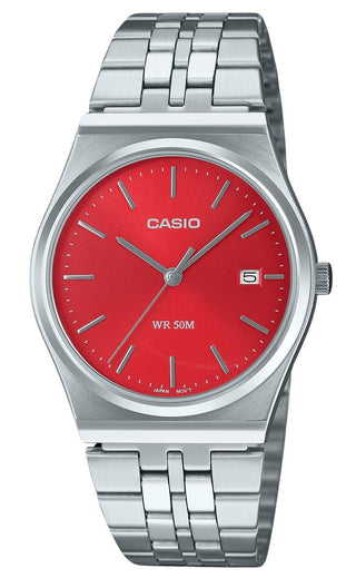 Front view of Casio MTP-B145D-4A2V Mens Watch on white background