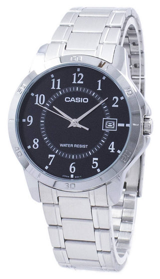 Front view of Casio MTP-V004D-1B Mens Watch on white background