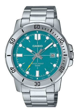 Front view of Casio MTP-VD01D-3E2V Mens Watch on white background