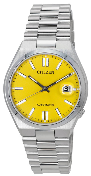 Front view of Citizen Tsuyosa Automatic Honey Yellow NJ0150-81Z Mens Watch on white background