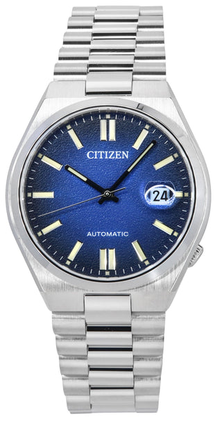 Front view of Citizen Tsuyosa Automatic Blue NJ0151-88L Mens Watch on white background