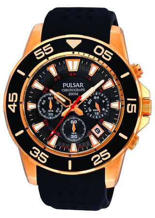 Front view of Pulsar Chronograph PT3134X1 Mens Watch on white background