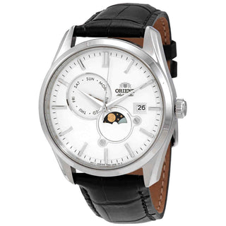 Front view of Orient Sun Moon RA-AK0310S10B Mens Watch on white background