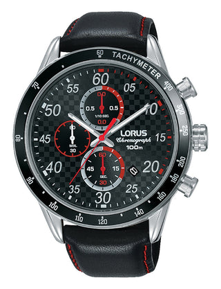 Front view of Lorus Sports Chronograph RM339EX9 Mens Watch on white background