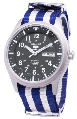 Front view of Seiko SNZG09J1-VAR-NATO2 Mens Watch on white background