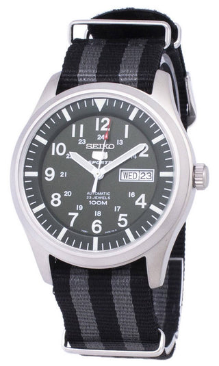 Front view of Seiko SNZG09K1-VAR-NATO1 Mens Watch on white background