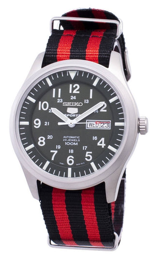 Front view of Seiko SNZG09K1-VAR-NATO3 Mens Watch on white background