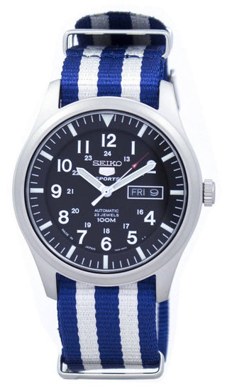 Front view of Seiko SNZG15J1-VAR-NATO2 Mens Watch on white background