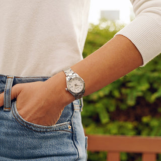 Angle shot of Seiko SUR465P1 Watch on white background