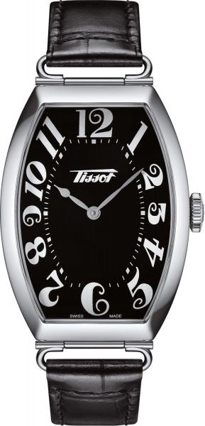 Front view of Tissot Heritage Porto T1285091605200 Leather Mens Watch on white background