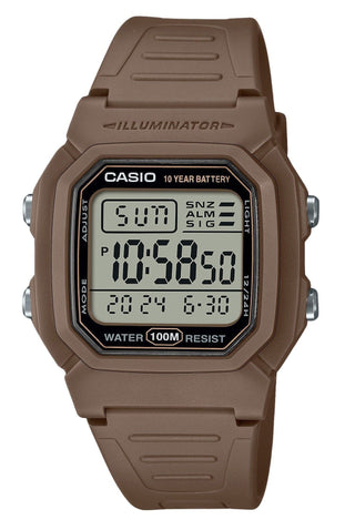 Front view of Casio W-800H-5AV Mens Watch on white background