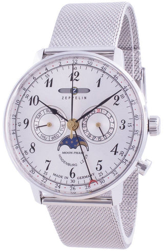 Front view of Zeppelin Z7036M1 Mens Watch on white background