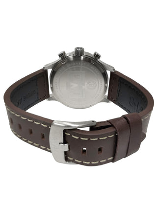 Angle shot of Avi-8 AV-4088-07 Black Dial Brown Leather Unisex Watch on white background