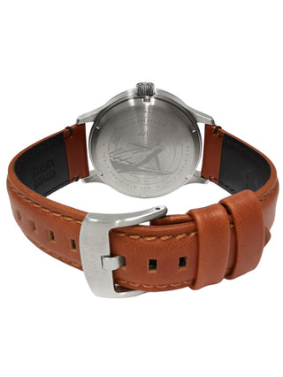 Angle shot of Avi-8 AV-4101-0C Brown Leather Unisex Watch on white background