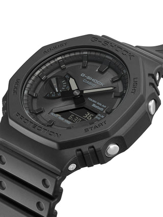 Angle shot of Casio G-Shock GA-B2100-1A1ER Black Resin Mens Watch on white background