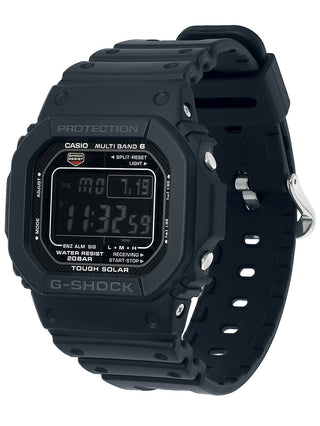 Angle shot of Casio G-Shock GW-M5610U-1BER Black Resin Mens Watch on white background