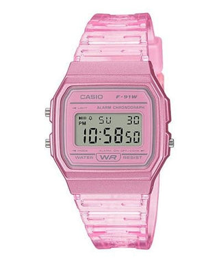 Front view of Casio Vintage F-91WS-4 Unisex Watch on white background