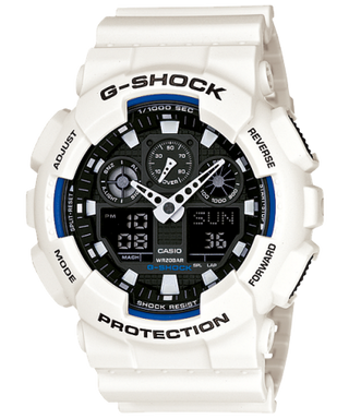 Front view of Casio G-Shock GA-100B-7A Mens Watch on white background