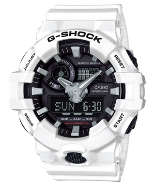 Front view of Casio G-Shock GA-700-7A Mens Watch on white background