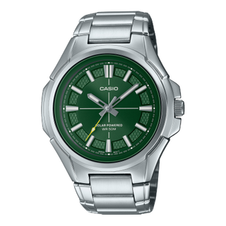 Front view of Casio MTP-RS100D-3AV Mens Watch on white background