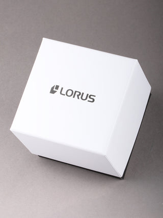 Angle shot of Lorus RH925QX9 Blue Dial Silver Stainless Steel Unisex Watch on white background