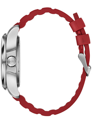 Angle shot of Victorinox 241719.1 Red Dial Unisex Watch on white background