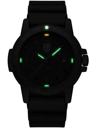Angle shot of Luminox X2.2001.BO Black Silicone Unisex Watch on white background