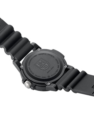 Angle shot of Luminox X2.2003 Blue Dial Black Silicone Unisex Watch on white background