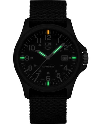 Angle shot of Luminox X2.2401.NB Black Textile Unisex Watch on white background