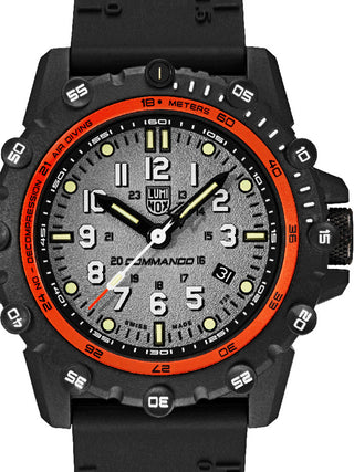 Front view of Luminox XS.3301 Grey Dial Black Strap Unisex Watch on white background