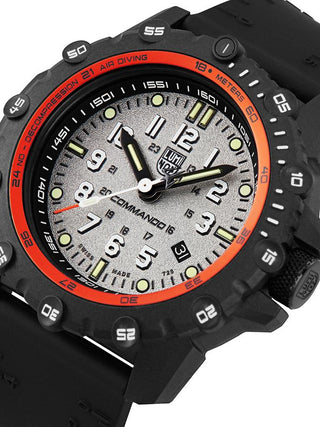 Angle shot of Luminox XS.3301 Grey Dial Black Strap Unisex Watch on white background